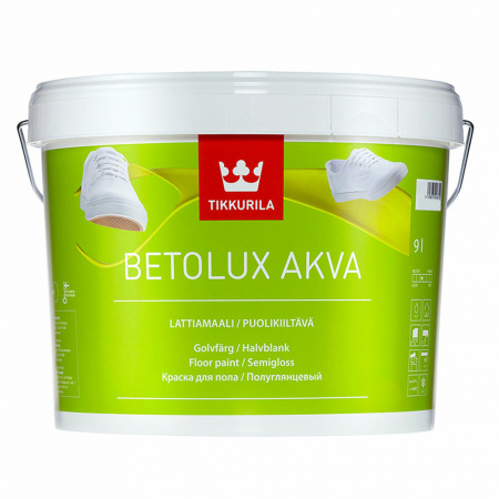Полиуретано-акрилатная краска для полов Betolux Akva Tikkurila белый цвет 2,7 л